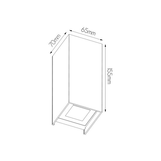 Zwarte smalle wandlamp voor buiten licht boven en beneden
