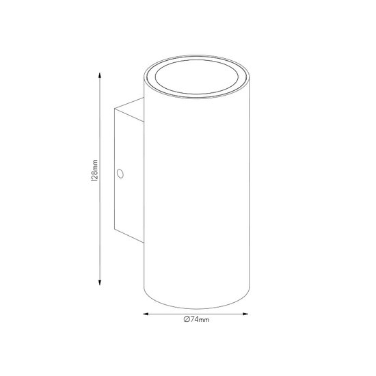Black outdoor spotlight for wall or post 2x3W up and down IP65