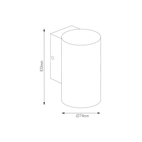 Spot extérieur noir pour mur ou poteau 1x3W avec downlight IP65