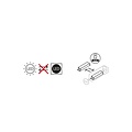 Schwarzer Außenstrahler für Wand oder Pfosten 1x3W mit Downlight IP65
