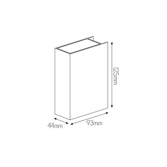 Narrow wall lamp black with light above and below
