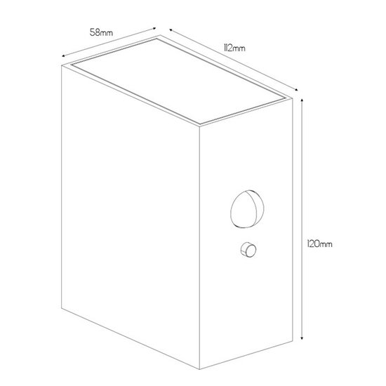 Small black wall lamp with solar energy and sensor 2W
