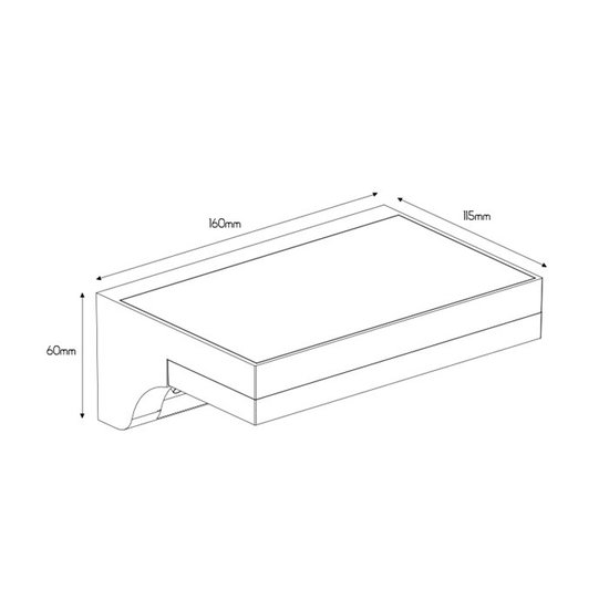 Schwarze Wandleuchte mit Solarpanel und Sensor 2W