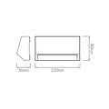 Gray wall lamp wide light IP65 490 lumens