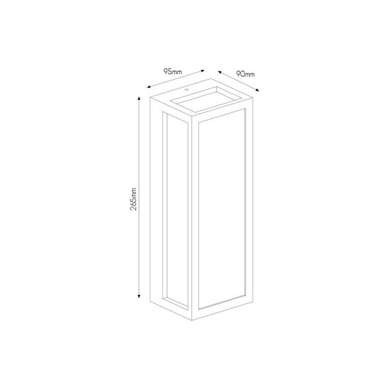 Aplique de pared Fantasia Kelso para exterior, aluminio y cristal, portalámparas E27 máx. 15W, negro mate, IP65, 265 mm de altura