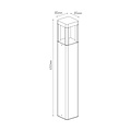 Fantasia poteau de jardin carré noir, 65 cm de haut et 8,5 cm de large, avec LED 7W intégrée (3000K, 595 lumens) et IP65