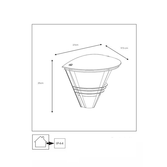 Veelzijdig moderne wandlamp buiten E27 IP44 zwart