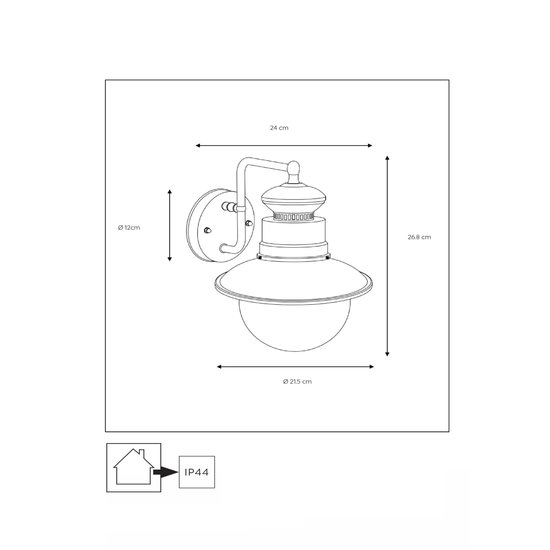 Aplique de exterior moderno, elegante y lindo 21,3 cm Ø zinc