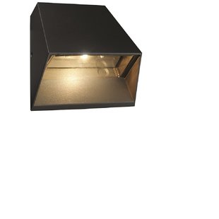 Black outdoor wall light LED 6.3W IP54 125mm high