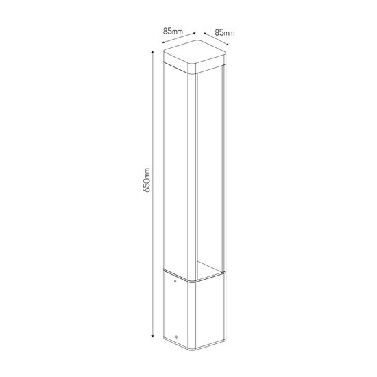 Fantasia Fantasia TUVA 2 tuinpaal in zwart aluminium, 650mm hoog, 7W COB LED 3000K, 595 lumen, IP65
