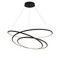 Large black spiral hanging lamp 105W LED 90 cm and up to 3m pendant