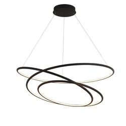 Fantasia BOA lámpara colgante LED espiral negra Ø90cm regulable