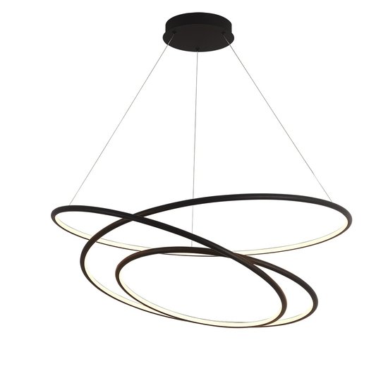 Große schwarze Spiral-Hängelampe 105 W LED 90 cm und bis zu 3 m Anhänger