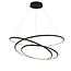 Large black spiral hanging lamp 105W LED 90 cm and up to 3m pendant