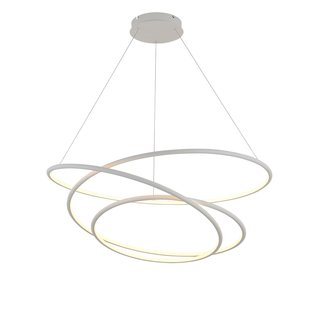 Grande suspension spirale blanche 105W LED 90 cm et suspension jusqu'à 3m