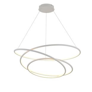 Large white spiral hanging lamp 105W LED 90 cm and up to 3m pendant