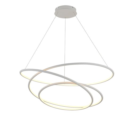 Large white spiral hanging lamp 105W LED 90 cm and up to 3m pendant
