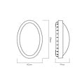 Fantasia Milo ovale wandlamp voor buiten, SMD LED 8W ingebouwd, 840 lumen, 3000K, IP65, met afdekring in zwart, wit en grijs