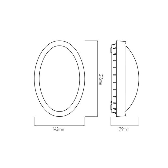 Fantasia MILO ovale buitenwandlamp IP65, SMD LED 8W, 840 lumen, 3000K, incl. zwarte, witte en grijze afdekring
