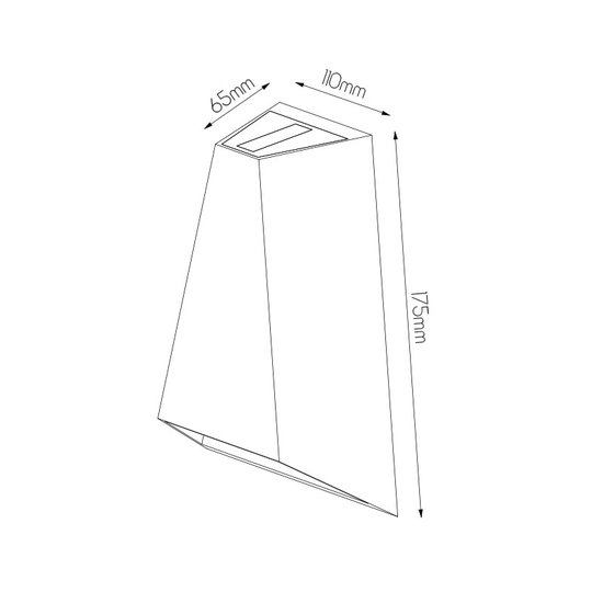 Trapezium zwarte wandlamp voor buiten design IP54