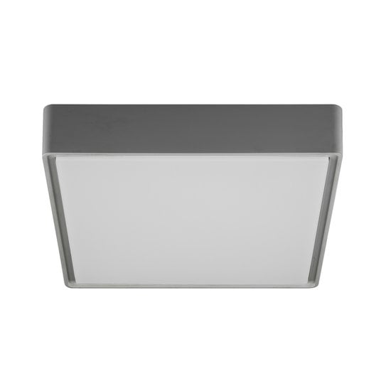 Fantasia GOA plafonnier ou applique carrée, gris plastique, IP65, LED SMD 16W, 1900 lumens, 3000K