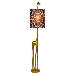 Stately giraffe matt gold/brass floor lamp E27