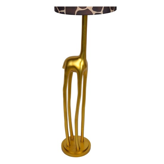 Stately giraffe matt gold/brass floor lamp E27