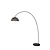Beautiful black curved floor lamp with metal cage E27