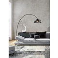 Magnifique lampadaire courbé noir avec cage en métal E27