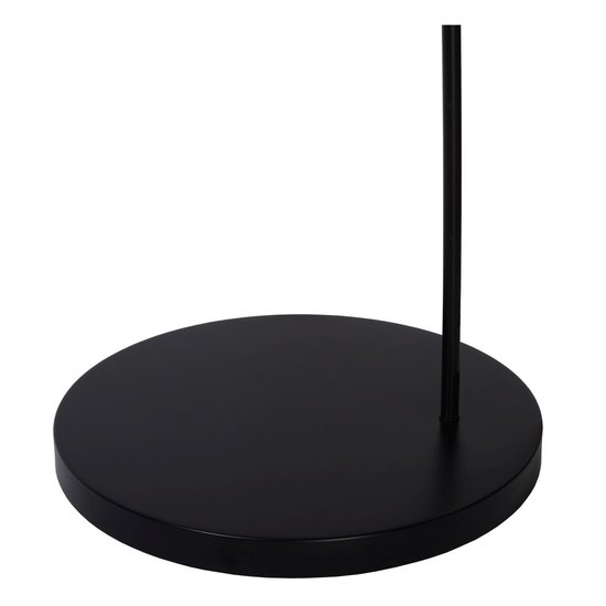 Schöne schwarze, gebogene Stehlampe mit Metallkäfig E27