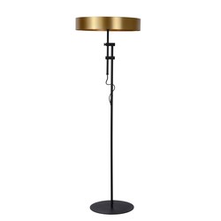 Brass floor lamp with round shade E27 diameter 30cm