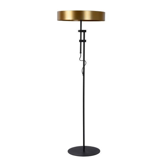Lampadaire en laiton avec abat-jour rond E27 diamètre 30cm