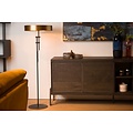 Brass floor lamp with round shade E27 diameter 30cm
