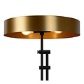 Lampadaire en laiton avec abat-jour rond E27 diamètre 30cm