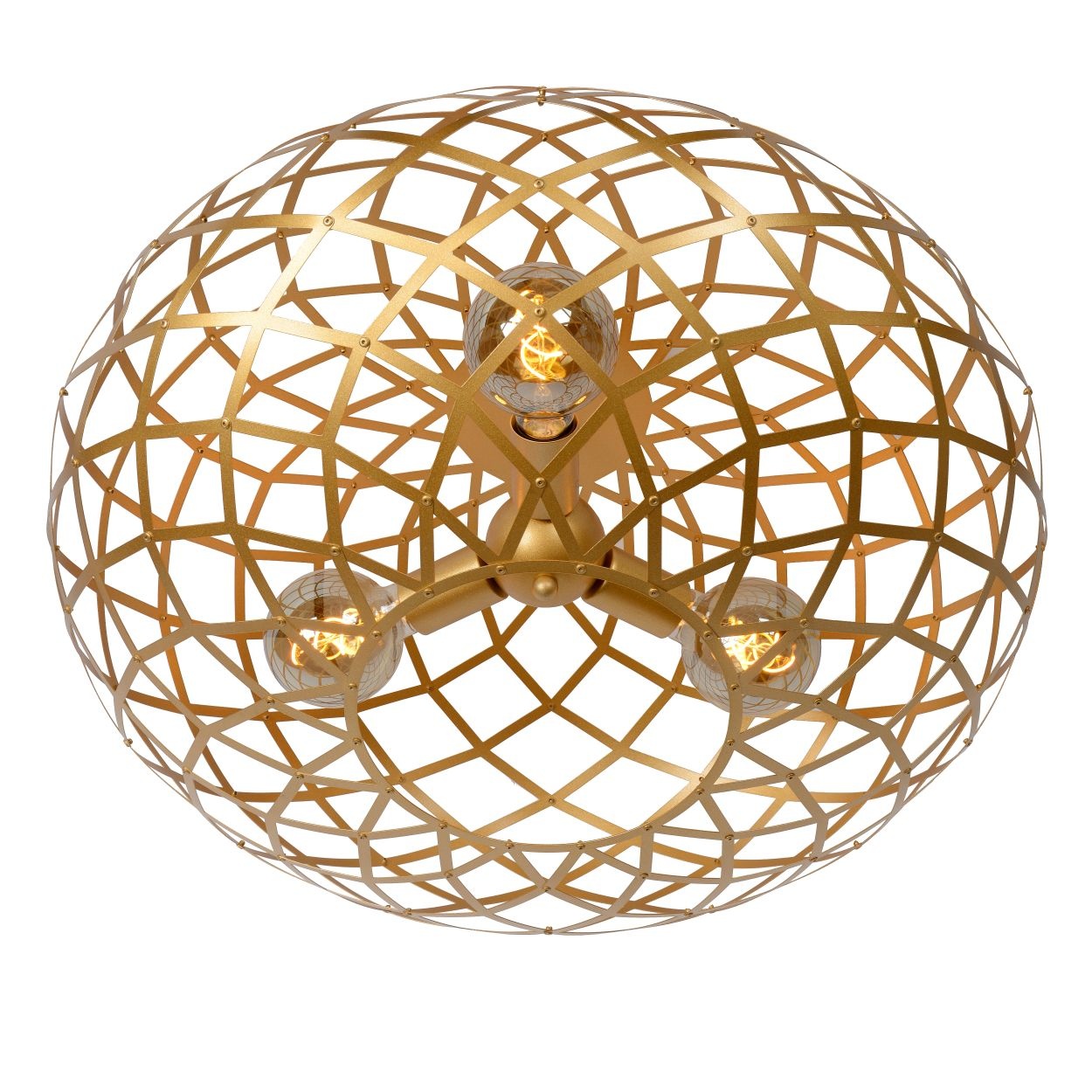 Verwisselbaar gewelddadig Of anders Grote mat gouden/messing plafondlamp diameter 65cm met 3xE27 | My Planet LED