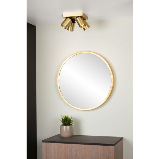 Plafondspot LED Dim to warm GU10 4x5W mat goud/messing