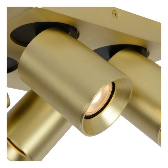 Foco de techo LED Dim to Warm GU10 4x5W oro mate/latón