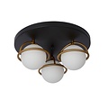 Deckenleuchte 38 cm 3xG9 IP44 für Badezimmer schwarz mit Messing