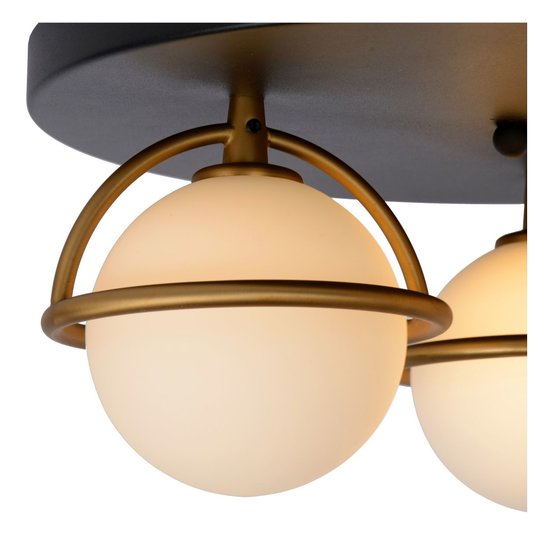 Deckenleuchte 38 cm 3xG9 IP44 für Badezimmer schwarz mit Messing