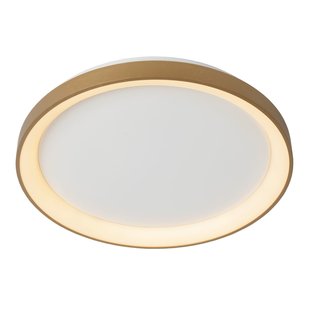 Warm round gold/brass ceiling lamp 48 cm dimmable 38W