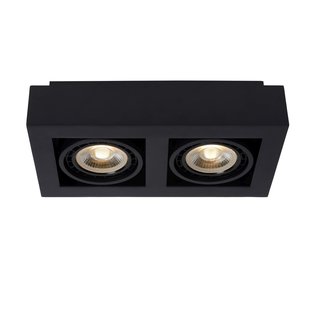 Großer LED-Aufbauspot, dimmbar bis warm, komplett schwarz, 2x12W