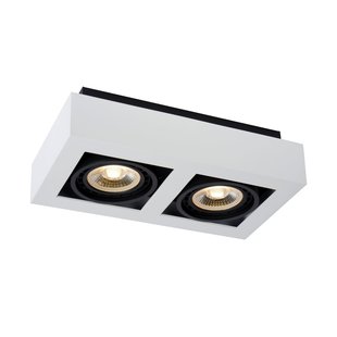 Spot LED grande de superficie dim-to-warm blanco-negro 2x12W