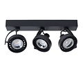 Grote richtbare LED opbouwspot-dim to-warm volledig zwart 3x12W