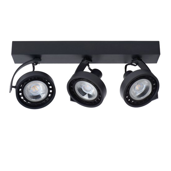 Grote richtbare LED opbouwspot-dim to-warm volledig zwart 3x12W