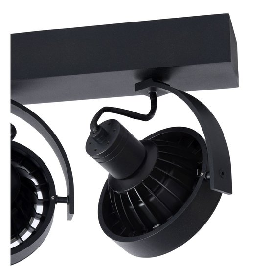 Grote richtbare LED opbouwspot-dim to-warm volledig zwart 3x12W