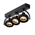 Grote richtbare LED opbouwspot-dim to-warm volledig zwart 3x12W