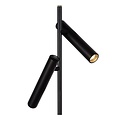 Black directional reading lamp with 2 cylinders of 4.5W 3000K each