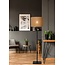 Lámpara de pie escandinava contemporánea madera clara con negro E27