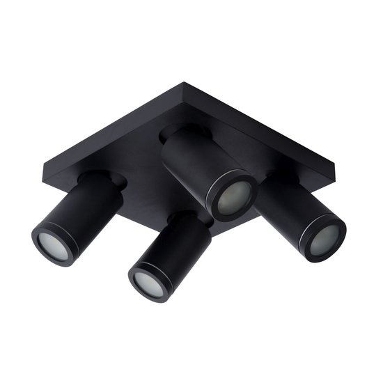 Ceiling spotlight black with tubes 4x5w dim to warm for bathroom IP44