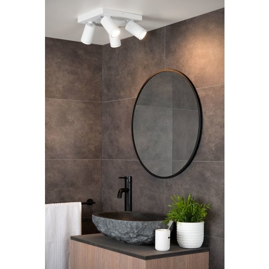 Deckenstrahler weiß mit Röhren 4x5W dimmbar bis warm für Badezimmer IP44